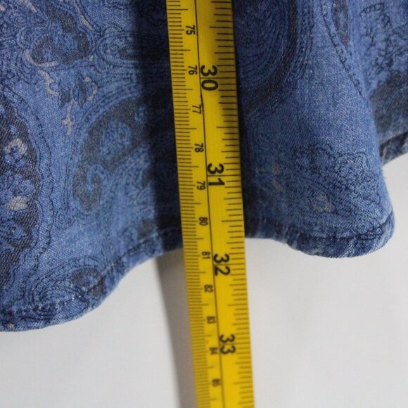 Patrick James Shirt Mens Blue Paisley Pattern Button Down Collared Regular Large - Picture 9 of 9